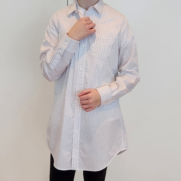 Eileen M Custom Designed Checkered Button Down Tunic - Picture 1 of 9